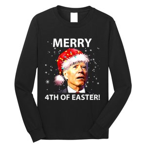 Merry 4th Of Easter Funny Joe Biden Christmas Ugly Sweater Long Sleeve Shirt