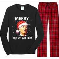 Merry 4th Of Easter Funny Joe Biden Christmas Ugly Sweater Long Sleeve Pajama Set