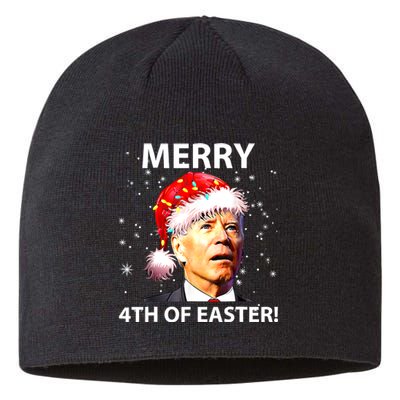 Merry 4th Of Easter Funny Joe Biden Christmas Ugly Sweater Sustainable Beanie