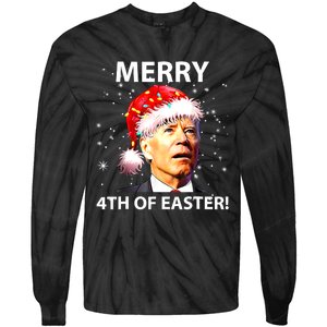 Merry 4th Of Easter Funny Joe Biden Christmas Ugly Sweater Tie-Dye Long Sleeve Shirt