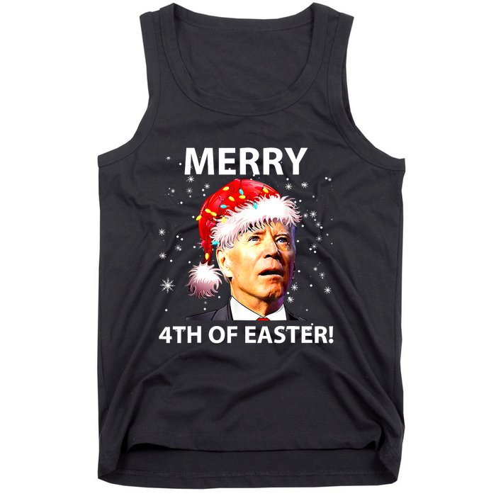 Merry 4th Of Easter Funny Joe Biden Christmas Ugly Sweater Tank Top