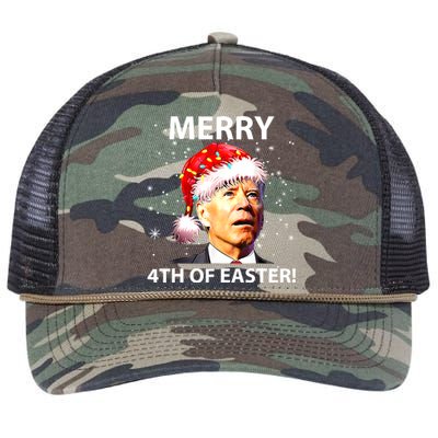 Merry 4th Of Easter Funny Joe Biden Christmas Ugly Sweater Retro Rope Trucker Hat Cap