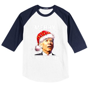 Merry 4th Of Easter Funny Joe Biden Christmas Ugly Sweater Baseball Sleeve Shirt