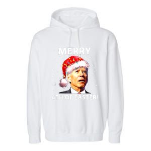 Merry 4th Of Easter Funny Joe Biden Christmas Ugly Sweater Garment-Dyed Fleece Hoodie