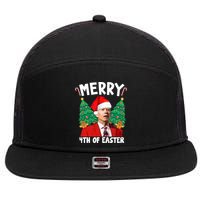 Merry 4th Of Easter Funny Joe Biden Holiday 7 Panel Mesh Trucker Snapback Hat
