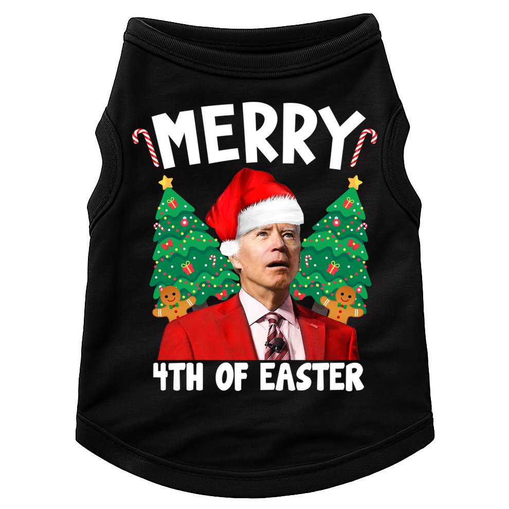 Merry 4th Of Easter Funny Joe Biden Holiday Doggie Tank