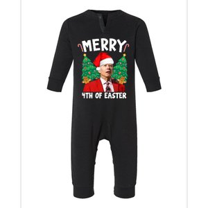 Merry 4th Of Easter Funny Joe Biden Holiday Infant Fleece One Piece