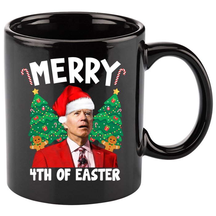 Merry 4th Of Easter Funny Joe Biden Holiday 11oz C Handle Ceramic Mug