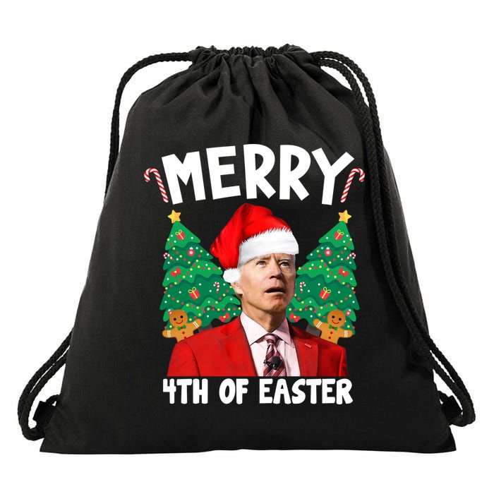 Merry 4th Of Easter Funny Joe Biden Holiday Drawstring Bag