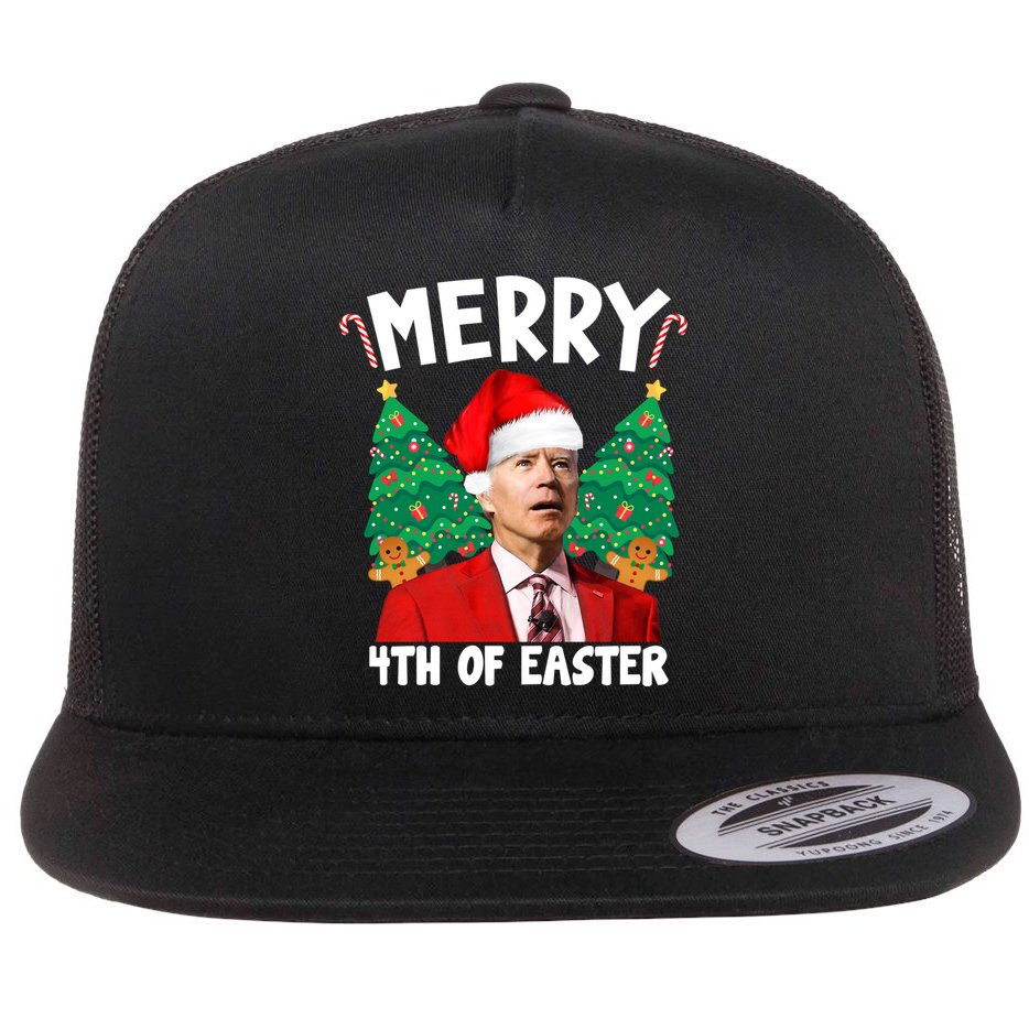 Merry 4th Of Easter Funny Joe Biden Holiday Flat Bill Trucker Hat