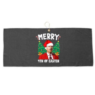 Merry 4th Of Easter Funny Joe Biden Holiday Large Microfiber Waffle Golf Towel