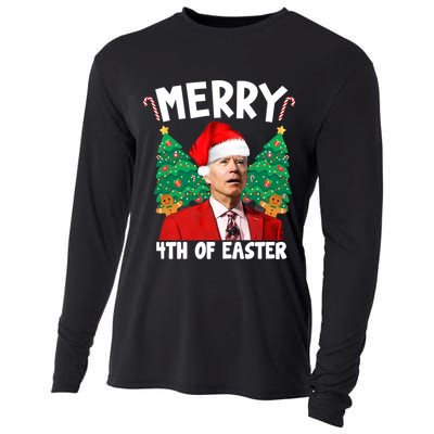 Merry 4th Of Easter Funny Joe Biden Holiday Cooling Performance Long Sleeve Crew