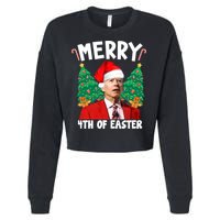 Merry 4th Of Easter Funny Joe Biden Holiday Cropped Pullover Crew