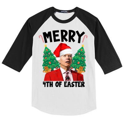 Merry 4th Of Easter Funny Joe Biden Holiday Kids Colorblock Raglan Jersey