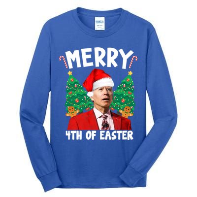 Merry 4th Of Easter Funny Joe Biden Holiday Tall Long Sleeve T-Shirt