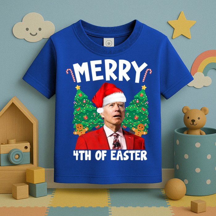Merry 4th Of Easter Funny Joe Biden Holiday Toddler T-Shirt