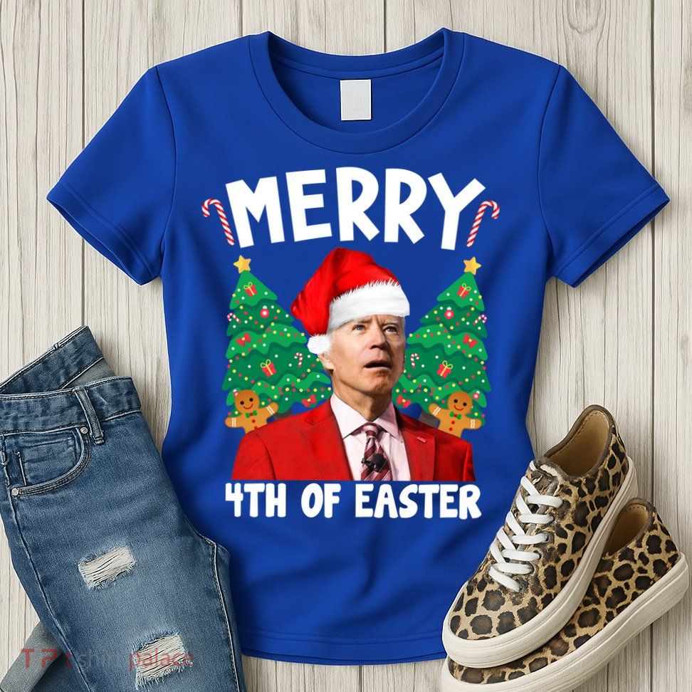 Merry 4th Of Easter Funny Joe Biden Holiday Womens T-Shirt
