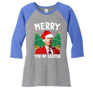 Merry 4th Of Easter Funny Joe Biden Holiday Women's Tri-Blend 3/4-Sleeve Raglan Shirt