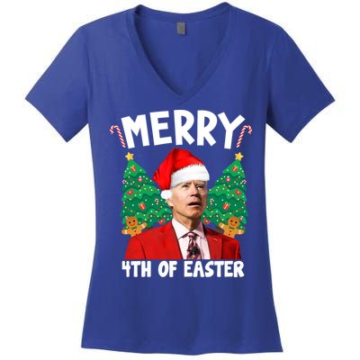 Merry 4th Of Easter Funny Joe Biden Holiday Women's V-Neck T-Shirt