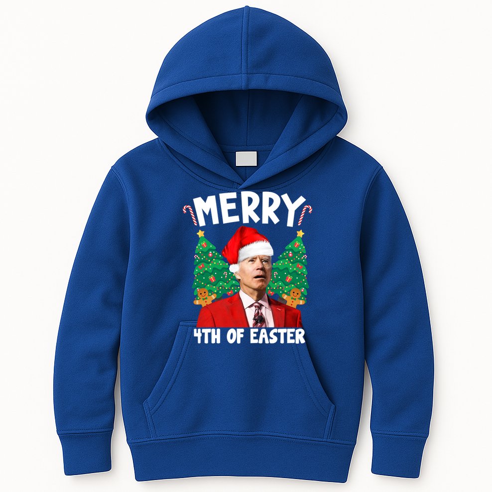 Merry 4th Of Easter Funny Joe Biden Holiday Kids Hoodie
