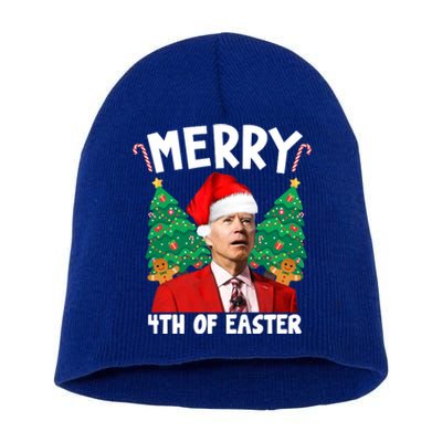 Merry 4th Of Easter Funny Joe Biden Holiday Short Acrylic Beanie