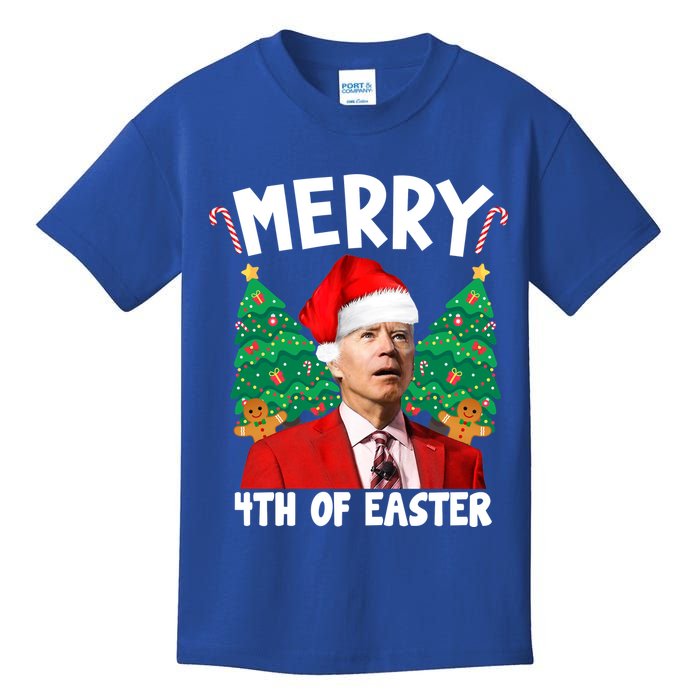 Merry 4th Of Easter Funny Joe Biden Holiday Kids T-Shirt