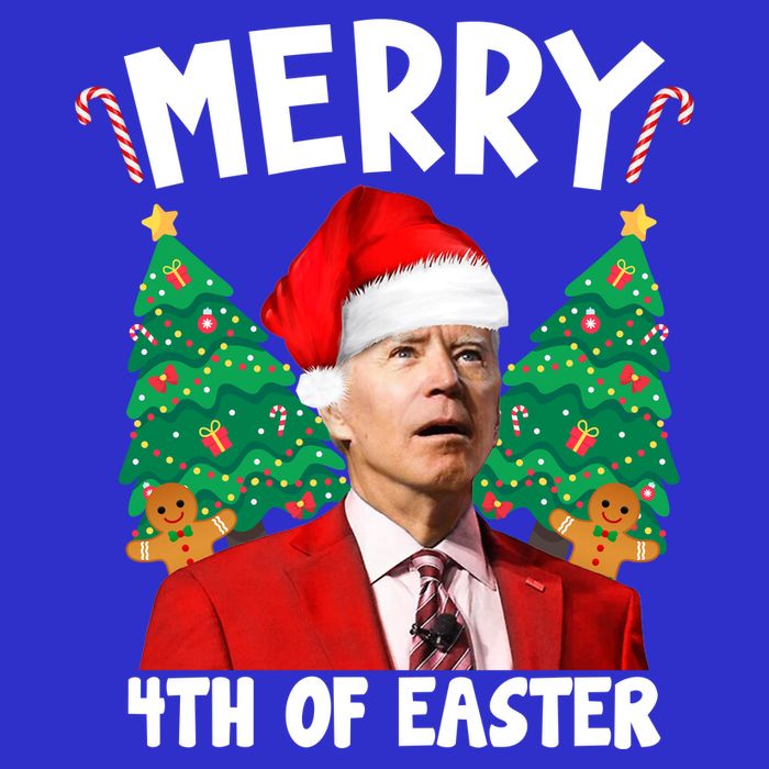 Merry 4th Of Easter Funny Joe Biden Holiday Kids T-Shirt