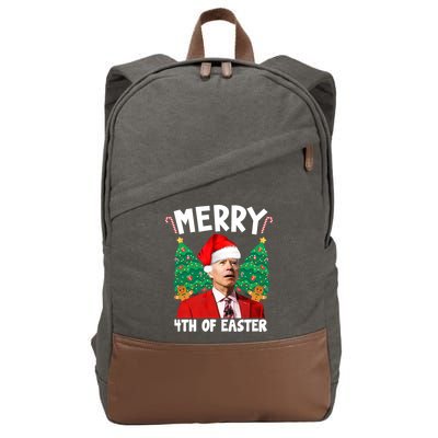 Merry 4th Of Easter Funny Joe Biden Holiday Cotton Canvas Backpack