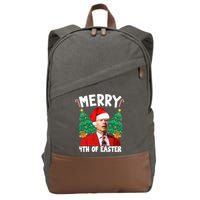 Merry 4th Of Easter Funny Joe Biden Holiday Cotton Canvas Backpack