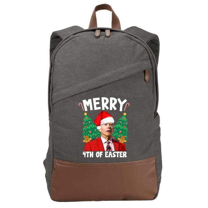 Merry 4th Of Easter Funny Joe Biden Holiday Cotton Canvas Backpack