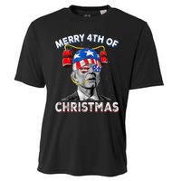 Merry 4th Of Christmas Funny Joe Biden Confused 4th Of July Cooling Performance Crew T-Shirt