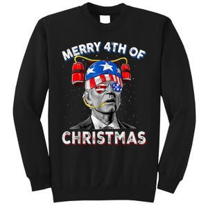 Merry 4th Of Christmas Funny Joe Biden Confused 4th Of July Sweatshirt