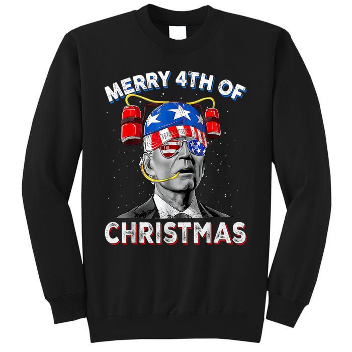 Merry 4th Of Christmas Funny Joe Biden Confused 4th Of July Sweatshirt