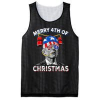 Merry 4th Of Christmas Funny Joe Biden Confused 4th Of July Mesh Reversible Basketball Jersey Tank