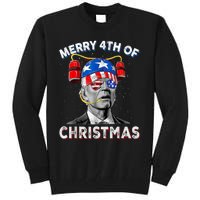 Merry 4th Of Christmas Funny Joe Biden Confused 4th Of July Tall Sweatshirt