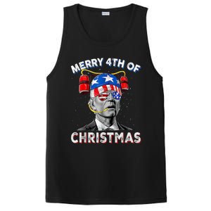 Merry 4th Of Christmas Funny Joe Biden Confused 4th Of July PosiCharge Competitor Tank