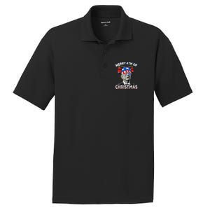 Merry 4th Of Christmas Funny Joe Biden Confused 4th Of July PosiCharge RacerMesh Polo