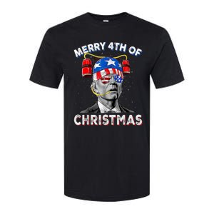 Merry 4th Of Christmas Funny Joe Biden Confused 4th Of July Softstyle CVC T-Shirt