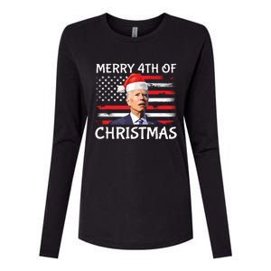 Merry 4th Of Easter Funny Joe Biden Christmas America Flag Womens Cotton Relaxed Long Sleeve T-Shirt