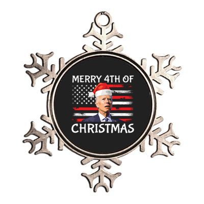 Merry 4th Of Easter Funny Joe Biden Christmas America Flag Metallic Star Ornament