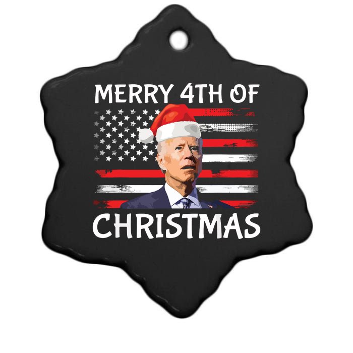 Merry 4th Of Easter Funny Joe Biden Christmas America Flag Ceramic Star Ornament