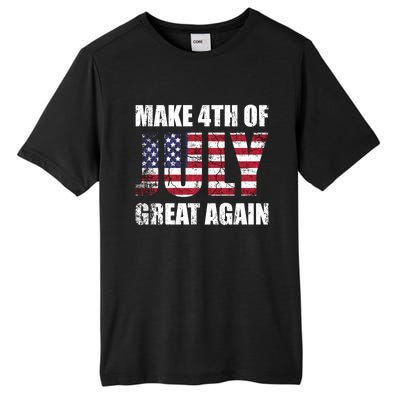 Make 4th Of July 1776 Great Again Us Flag Distressed Cool Gift Tall Fusion ChromaSoft Performance T-Shirt