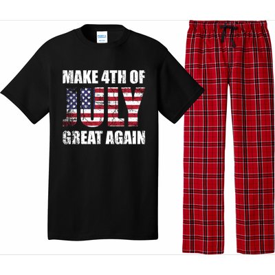 Make 4th Of July 1776 Great Again Us Flag Distressed Cool Gift Pajama Set