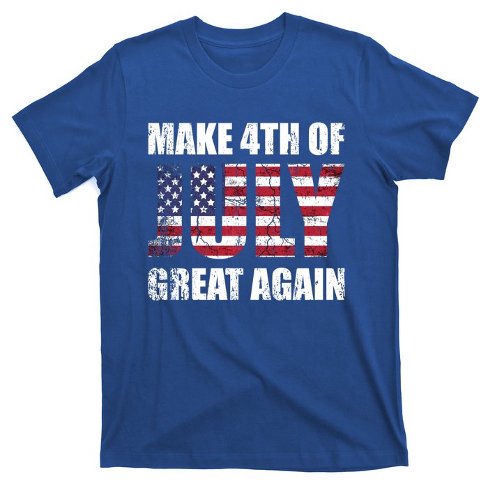 Make 4th Of July 1776 Great Again Us Flag Distressed Cool Gift T-Shirt