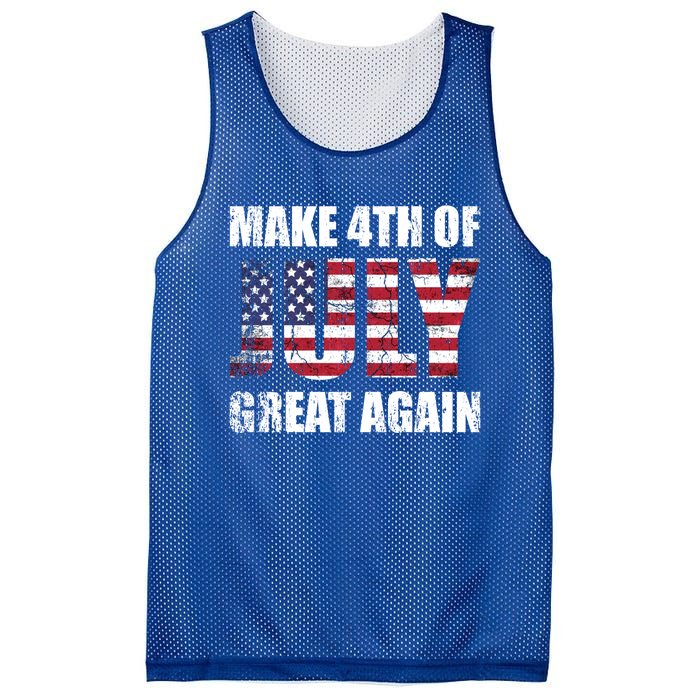 Make 4th Of July 1776 Great Again Us Flag Distressed Cool Gift Mesh Reversible Basketball Jersey Tank