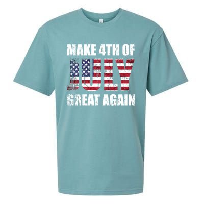 Make 4th Of July 1776 Great Again Us Flag Distressed Cool Gift Sueded Cloud Jersey T-Shirt