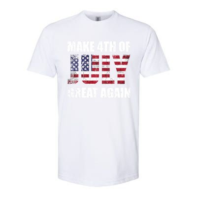 Make 4th Of July 1776 Great Again Us Flag Distressed Cool Gift Softstyle CVC T-Shirt