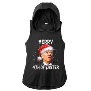 Merry 4th Of Easter Funny Santa Joe Biden Christmas Confused Ladies PosiCharge Tri-Blend Wicking Draft Hoodie Tank