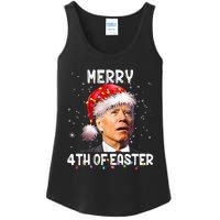 Merry 4th Of Easter Funny Santa Joe Biden Christmas Confused Ladies Essential Tank