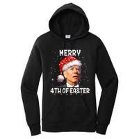 Merry 4th Of Easter Funny Santa Joe Biden Christmas Confused Women's Pullover Hoodie